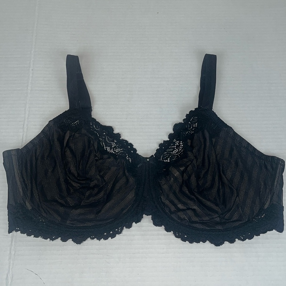 Whimsy Black Lace Underwire Bra Women's 46DD